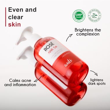 AULI: Rose AHA 5% and Rose Water Deep Exfoliating Toner - 210ml