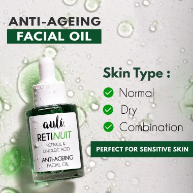 AULI: Retinol 0.3% Face Oil for Anti Ageing - 30ml