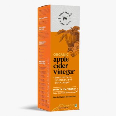Wellbeing Nutrition: Organic Apple Cider Vinegar (2X Mother) with Amla, Turmeric, Cinnamon & Black Pepper - 500ml