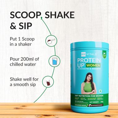 HK Vitals: HealthKart HK Vitals ProteinUp Women, Vegetarian Protein with Soy, Whey, Collagen Builder Blend, Biotin, Garcinia & Green Tea, for Strength & Beauty, No Added Sugar (Chocolate, 500 g)