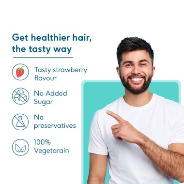 HK Vitals: Hair Strength Biotin Gummies I Strawberry, 60 Biotin Gummies