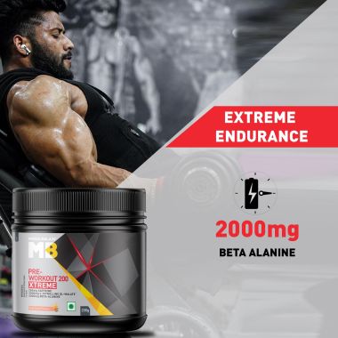 HK Vitals: Pre Workout 200 Xtreme, 200mg Caffeine, 200mg Theanine, 2000mg Beta Alanine, 3000mg Citrulline (Fruit Punch, 200 g, 30 Servings)