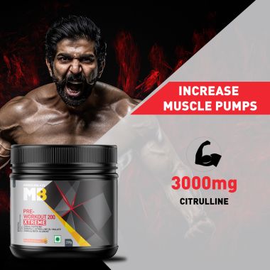 HK Vitals: Pre Workout 200 Xtreme, 200mg Caffeine, 200mg Theanine, 2000mg Beta Alanine, 3000mg Citrulline (Fruit Punch, 200 g, 30 Servings)
