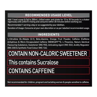 HK Vitals: Pre Workout 200 Xtreme, 200mg Caffeine, 200mg Theanine, 2000mg Beta Alanine, 3000mg Citrulline (Fruit Punch, 200 g, 30 Servings)