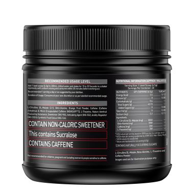 HK Vitals: Pre Workout 200 Xtreme, 200mg Caffeine, 200mg Theanine, 2000mg Beta Alanine, 3000mg Citrulline (Fruit Punch, 200 g, 30 Servings)