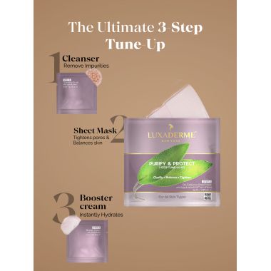 LuxaDerme: Purify & Protect 3 Step Korean Facial Kit 25ml