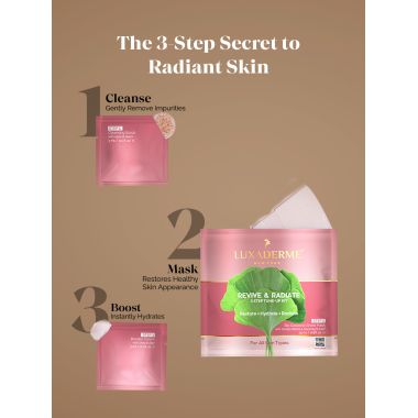 LuxaDerme: Revive & Radiate 3 Step Korean Facial Kit 25ml