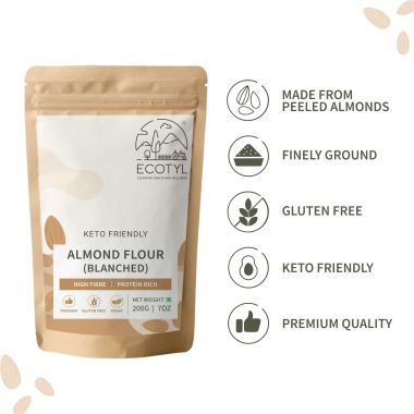 Ecotyl: Natural Almond Flour (Blanched) - 200gm