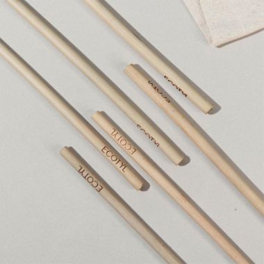 Ecotyl: Bamboo Straws with Cleaning Brush | Set of 6 | Reusable Straws 