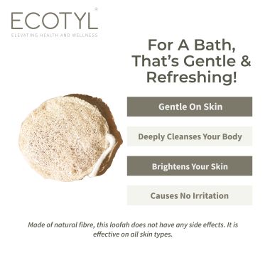 Ecotyl: Body Loofah | For Gentle Exfoliation | Natural Loofah | Set of 2 