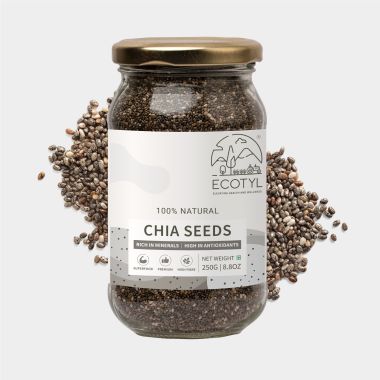 Ecotyl: Chia Seeds | Raw | Rich in Antioxidants & Fibre | 250g