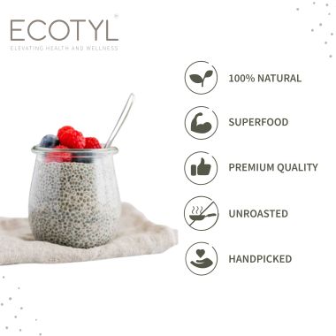 Ecotyl: Chia Seeds | Raw | Rich in Antioxidants & Fibre | 250g