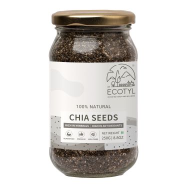 Ecotyl: Chia Seeds | Raw | Rich in Antioxidants & Fibre | 250g
