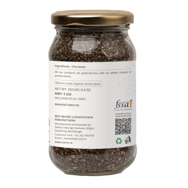Ecotyl: Chia Seeds | Raw | Rich in Antioxidants & Fibre | 250g