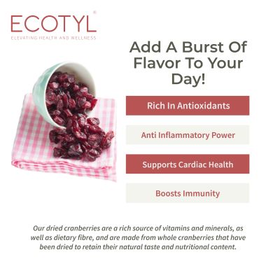 Ecotyl: Natural Dried Cranberries - 150gm