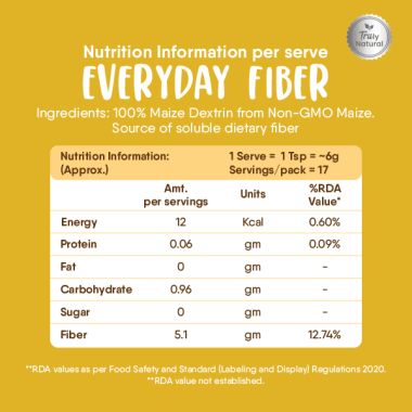 TruNativ: Everyday Fiber| Enhances Digestive Health- Unflavored - 100 gm
