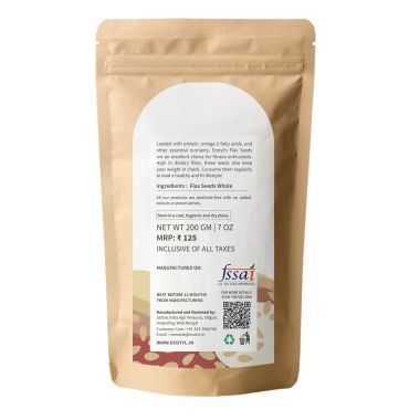 Ecotyl: Flax Seeds - Set of 2 | Unroasted | For Heart and Hair Health | 2 x 200g