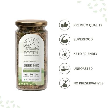 Ecotyl: Seed Mix | Sunflower, Pumpkin, and Watermelon Seeds | Unroasted | 200g