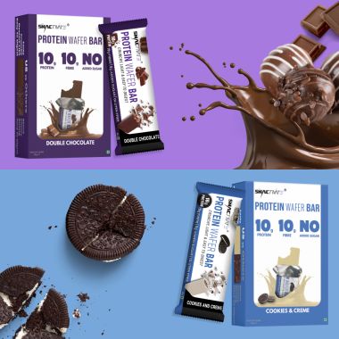 Snactivate: Protein Wafer Bar - Double Chocolate & Cookies And Creme Combo - Pack of 12