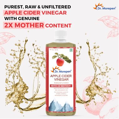 Dr. Morepen: Apple Cider Vinegar With 2x Mother for Weight Management, Immunity, Skin & Hair, Raw, Unfiltered & Unpasteurized - 500ml