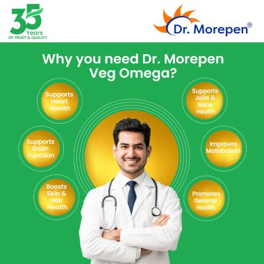 Dr. Morepen: Veg Omega 3 6 7 9 Capsules 500mg for Healthy Heart, Brain & Joints - 60 Veg Capsules Pack of 2