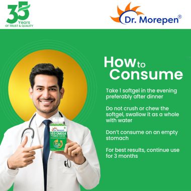 Dr. Morepen: Veg Omega 3 6 7 9 Capsules 500mg for Healthy Heart, Brain & Joints - 60 Veg Capsules Pack of 2