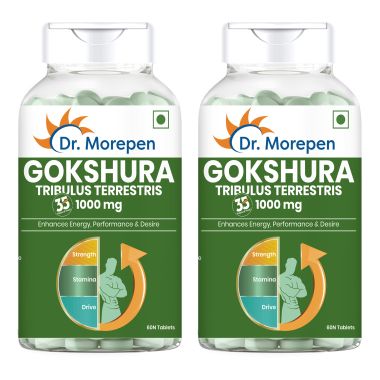 Dr. Morepen: Gokshura Tablets for Men - 60 Veg Tablets Pack of 2