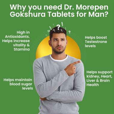 Dr. Morepen: Gokshura Tablets for Men - 60 Veg Tablets Pack of 2