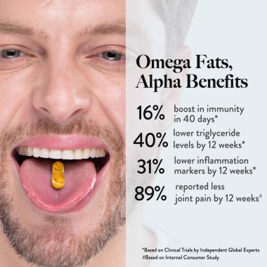 Wellbeing Nutrition: Slow Triple Strength Omega-3 Fish Oil Capsules with Curcumin for Men & Women 1240mg - 60 Capsules