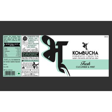 Bhu: Fermented Green Tea - Fresh: Cucumber & Mint 250ml (Pack of 1)