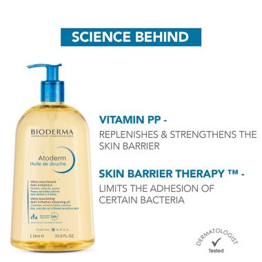 Bioderma: atoderm huile de douche anti irritation cleansing oil face and body moisturizer 1ltr