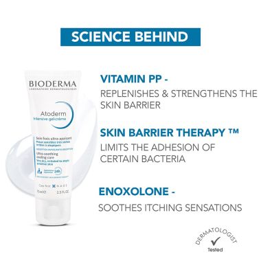 Bioderma: atoderm intensive gel creme for anti itching lipid replenishing treatment 75ml