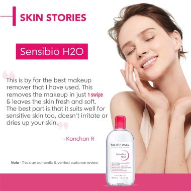 Bioderma: Sensibio H2O Daily Soothing Cleanser, Make up Pollution & Impurities Remover Face Eyes Sensitive skin, 500ml