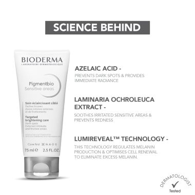 Bioderma: pigmentbio sensitive areas external intimate and friction areas brightening care 75ml