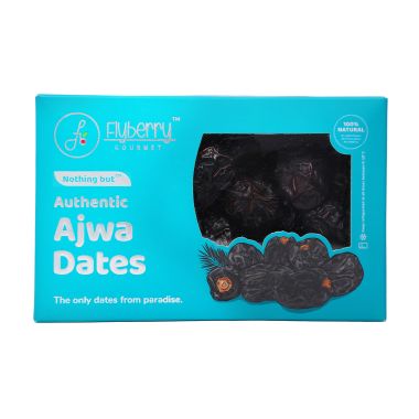 Flyberry Gourmet: Ajwa Dates (Khajoor/Khajur) 400g | 100% Natural | Rich in Calcium, Iron and Potassium | Instant Energy