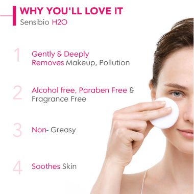 Bioderma: Sensibio H2O Daily Soothing Cleanser, Make up Pollution & Impurities Remover Face Eyes Sensitive skin, 250ml