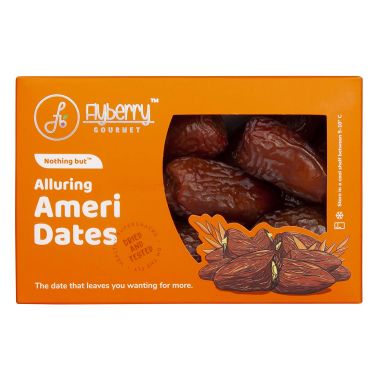 Flyberry Gourmet: Ameri Dates (Khajoor/Khajur) 200g | 100% Natural | Rich in Calcium, Iron and Potassium | Instant Energy