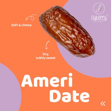 Flyberry Gourmet: Ameri Dates (Khajoor/Khajur) 800g | 100% Natural | Rich in Calcium, Iron and Potassium | Instant Energy