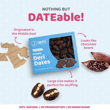 Flyberry Gourmet: Deri Dates (Khajoor/Khajur), 200g | 100% Natural | Rich in Calcium, Iron and Potassium | Instant Energy