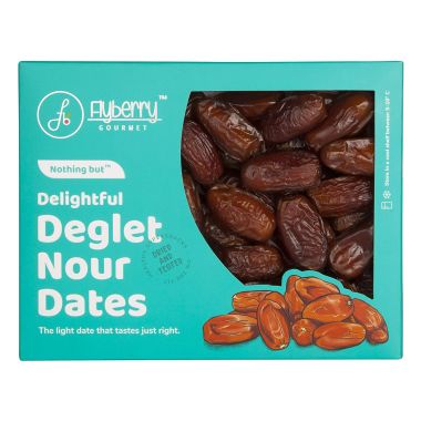Flyberry Gourmet: Deglet Nour Dates (Khajoor/Khajur), 200g | 100% Natural | Rich in Calcium, Iron and Potassium | Instant Energy