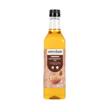 anveshan: Wood Cold Pressed Groudnut/Peanut Cooking Oil - 1L