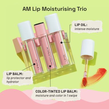 Flurth: 3-in-1 Korean Lip Moisturizing Trio - Day  I Vegan & Clean Ingredients I Lip Balm, Tinted Lip Balm & Lip Oil