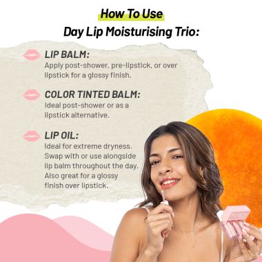 Flurth: 3-in-1 Korean Lip Moisturizing Trio - Day  I Vegan & Clean Ingredients I Lip Balm, Tinted Lip Balm & Lip Oil