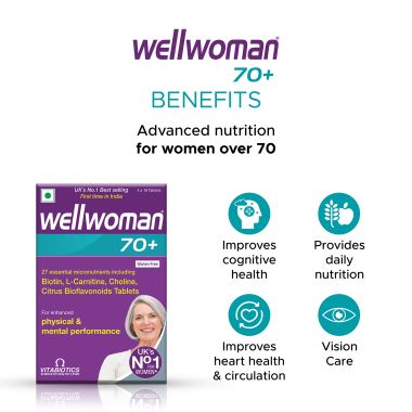 Wellwoman: 70+ Multivitamins For Women| Vegetarian 30 Tablets