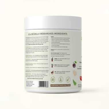 Rooted Active Naturals: Plant Based Collagen Supplement, 250 g  with Tremella mushrooms, Biotin, Silica, Vit C & 17 beauty boosters. No Sugar, for Women & Men