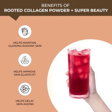 Rooted Active Naturals: Plant Based Collagen Supplement, 250 g  with Tremella mushrooms, Biotin, Silica, Vit C & 17 beauty boosters. No Sugar, for Women & Men