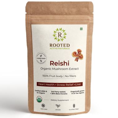 Rooted Active Naturals: Oyster Mushroom Extract Powder | Supports Immunity, Cardio Health, Helps Healthy Cholesterol & Maintain Blood Sugar Levels |For Immunomodulatory Support |60 g