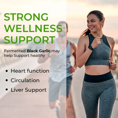 Rooted Active Naturals: Aged & Fermented Black Garlic (60 Caps, 500 mg), Cholesterol, Heart health, Blood Sugar & Liver support