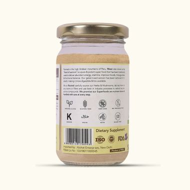 Rooted Active Naturals: Maca Root Extract powder (100 g) -Stamina, Virility, Hormonal support| Imported from Peru, Certified Organic, Gelatinised