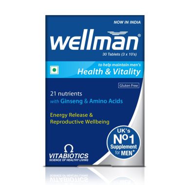 Wellman: Gluten Free Vegetarian Multivitamin Tablets for Men- 30 Tablets